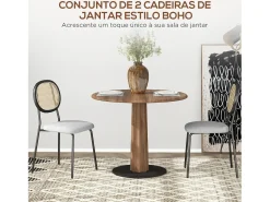 Pack de 2 sillas de comedor Manchester Homcom negro/gris