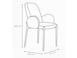 Pack de 2 sillas de comedor de 88x57x60 cm con tapizado borreguito en color rosa Cheryl