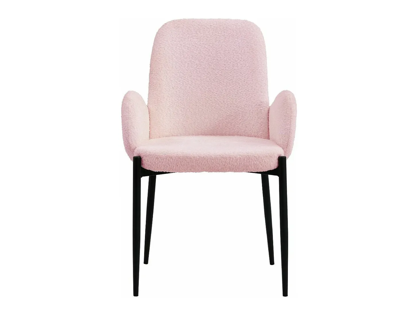 Pack de 2 sillas de comedor de 88x57x60 cm con tapizado borreguito en color rosa Cheryl