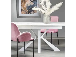 Pack de 2 sillas de comedor de 88x57x60 cm con tapizado borreguito en color rosa Cheryl