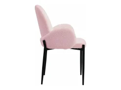 Pack de 2 sillas de comedor de 88x57x60 cm con tapizado borreguito en color rosa Cheryl