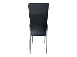 Pack de 4 Sillas de Comedor Salón Laci, Polipiel Cromadas Negro 45x101x51 cm