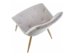 Pack de 4 sillas de comedor de 85x53x61 de tela en beige y patas en color roble Marilyn
