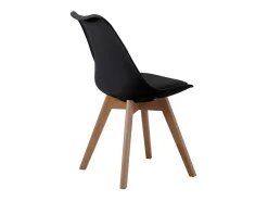 Pack de 4 sillas de comedor, salón Tulipa silla nórdica asiento acolchado y patas madera en color negro