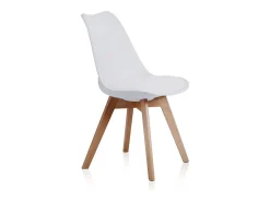Pack de 4 sillas de comedor Bistro estilo nórdico blanco Adec