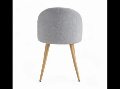 Pack de 4 sillas de tela gris oscuro y gris claro - Cozy