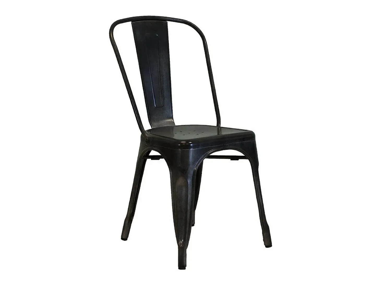 Pack de 4 sillas de 86x44x47cm de estilo industrial de metal en color negro Tolix