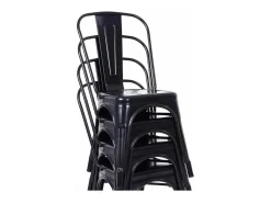 Pack de 4 sillas de 86x44x47cm de estilo industrial de metal en color negro Tolix
