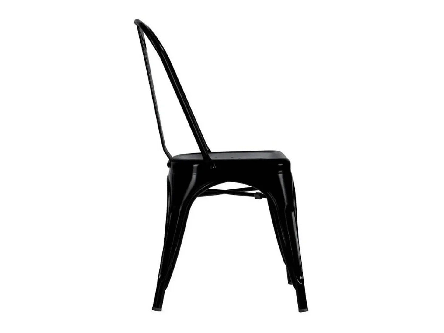 Pack de 4 sillas de 86x44x47cm de estilo industrial de metal en color negro Tolix