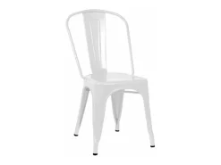 Pack de 4 sillas de 86x44x47cm de estilo industrial de metal en color blanco Tolix