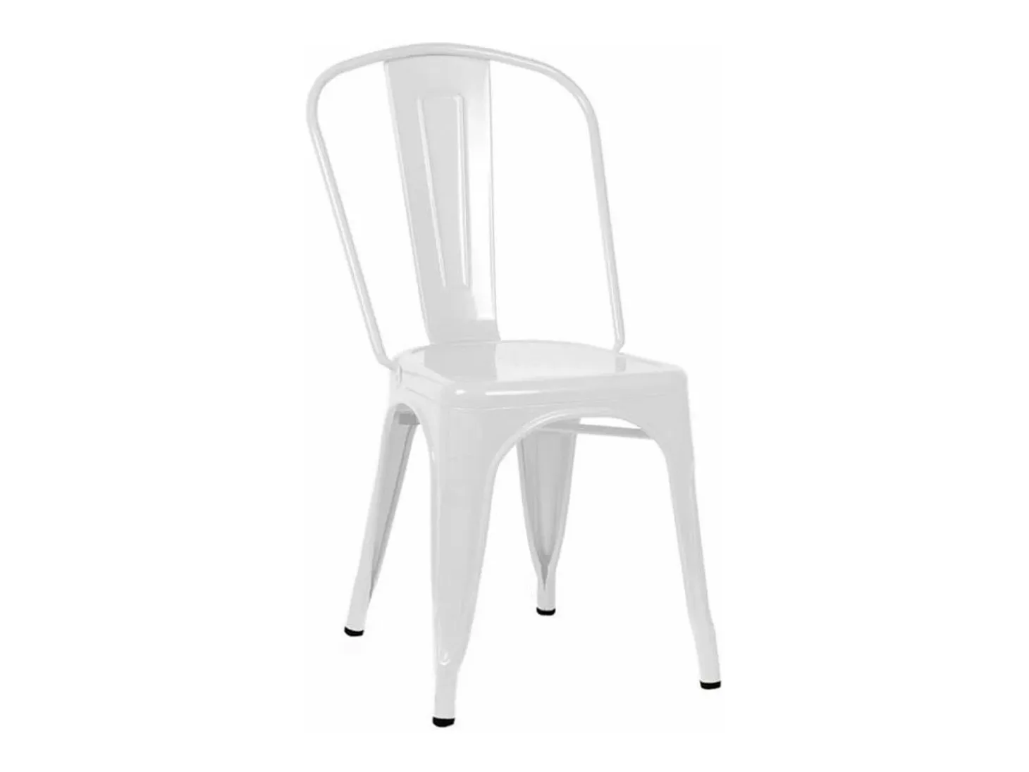 Pack de 4 sillas de 86x44x47cm de estilo industrial de metal en color blanco Tolix