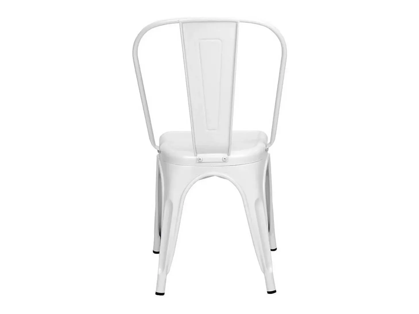 Pack de 4 sillas de 86x44x47cm de estilo industrial de metal en color blanco Tolix