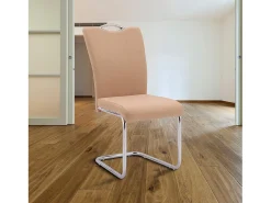 Pack de 4 Sillas Elegantes en Tejido Beige – Sillas para Comedor y Salón, Dimensiones: 44 x 61 x 98 cm.