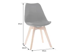 Pack de 4 sillas escandinava NORA azules con cojín