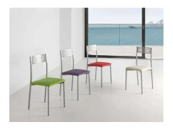 Pack de 4 sillas Laura en polipiel blanco, 41 x 47 x 86 cm (largo x ancho x alto)
