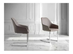 Pack de 2 sillas Lina en color gris topo 55 x 58 x 88/46 cm (largo x ancho x alto)