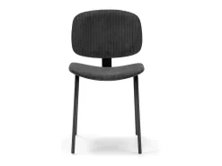 Pack de 2 sillas MARIO tapizadas en pana color negro, 50/79cm(alto) 44cm(ancho) 51cm(largo