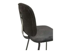 Pack de 2 sillas MARIO tapizadas en pana color negro, 50/79cm(alto) 44cm(ancho) 51cm(largo