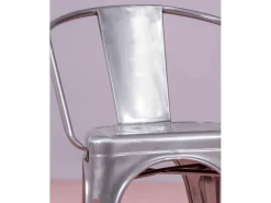 Pack de 4 sillas metálicas con reposabrazos - Bistro - Metálico