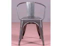 Pack de 4 sillas metálicas con reposabrazos - Bistro - Metálico