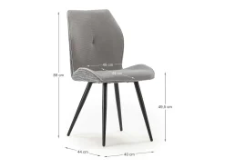 Pack de 2 sillas modelo Adara tapizado textil gris claro, 91cm(alto) 46cm(ancho) 62cm(larg