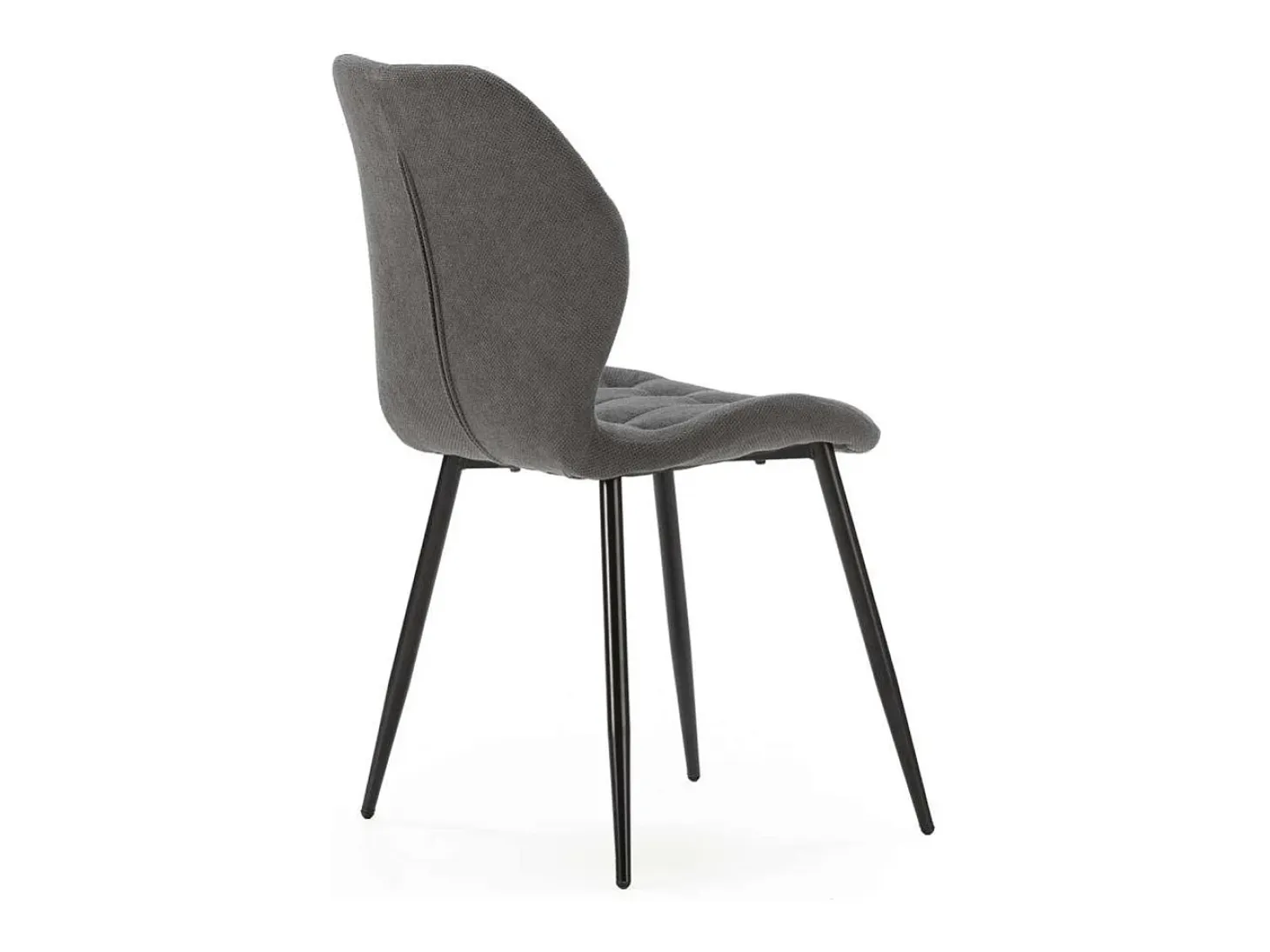 Pack de 4 sillas modelo Duna tapizado textil gris oscuro, 86cm(alto) 48cm(ancho) 58cm(larg