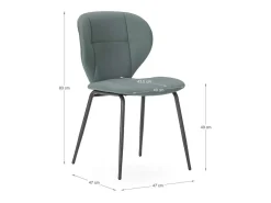 Pack de 2 sillas modelo Fauna tapizado polipiel verde, 83cm(alto) 50cm(ancho) 57cm(largo)