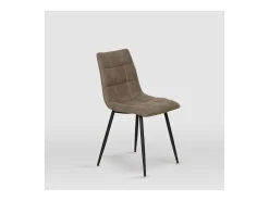 Pack de 4 sillas modelo Ivy tapizadas en microfibra visón, 51cm(ancho ) 87.5cm(altura) 54
