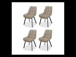 Pack de 4 sillas modelo Jimena tapizadas en textil beige, 87cm(alto) 52cm(ancho) 45cm(larg