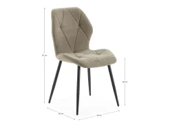 Pack de 4 sillas modelo Palma tapizado textil verde, 85cm(alto) 47.5cm(ancho) 57.5cm(largo