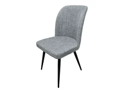 Pack de 4 Sillas Modernas para Comedor y Salón – Tapizado en Color Gris con Patas Metálicas Negras, Medidas: 46 cm x 55 cm x 92 cm