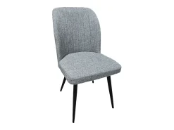 Pack de 4 Sillas Modernas para Comedor y Salón – Tapizado en Color Gris con Patas Metálicas Negras, Medidas: 46 cm x 55 cm x 92 cm