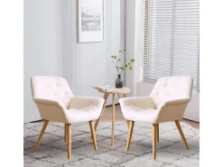Pack de 2 sillas Nature acolchado microfibra beige 82x67,5x64 cm Adec