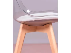 Pack de 4 sillas nórdicas con asiento transparente - Verona - Transparente