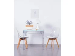 Pack de 4 sillas nórdicas con asiento transparente - Verona - Transparente