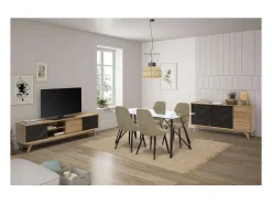 Pack de 4 sillas para cocina o comedor Izan tapizado textil verde, 91cm(alto) 50cm(ancho)