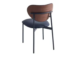 Pack de 2 sillas para cocina o comedor Eva tapizado simil piel negro, 85cm(alto) 52cm(anch