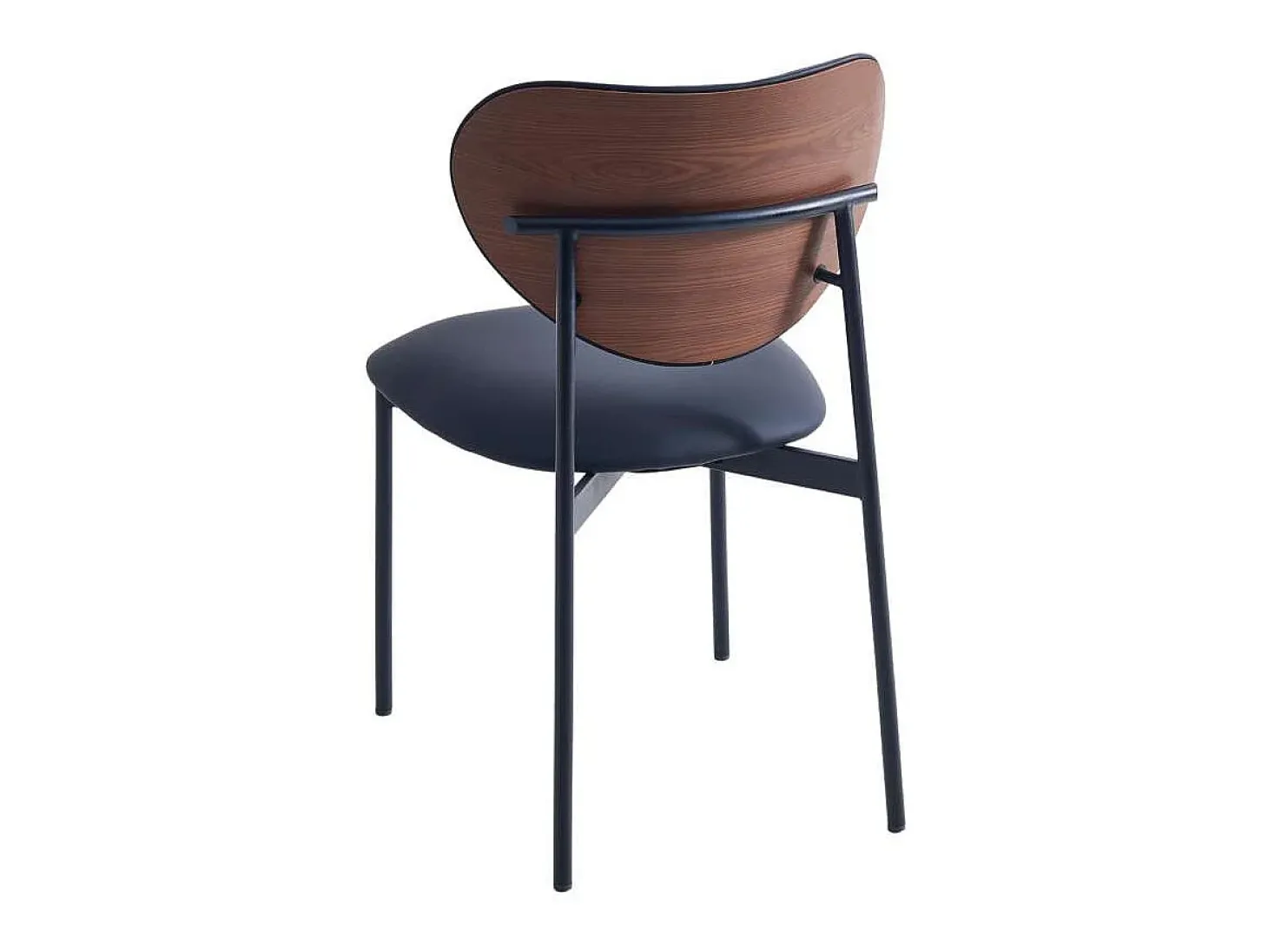 Pack de 2 sillas para cocina o comedor Eva tapizado simil piel negro, 85cm(alto) 52cm(anch