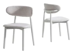 Pack de 2 sillas para cocina o comedor Vera tapizado textil beige/blanco,79cm(alto) 48cm(a