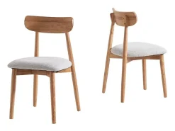 Pack de 2 sillas Shia asiento acolchado beige/natural 83x49x42 cm Adec