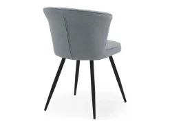 Pack de 4 sillas tapizadas color celeste patas metálicas negras