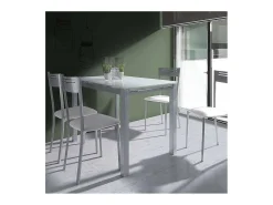 Pack de 4 sillas tapizado en polipiel blanco, 86cm(alto) 40cm(ancho) 47cm(largo)