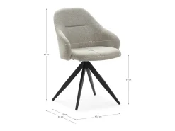 Pack de 2 sillones giratorias modelo Tamesis tapizado textil taupe, 84cm(alto) 56.5cm(anch