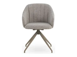 Pack de 4 sillones giratorios tapizados en chenilla color beige