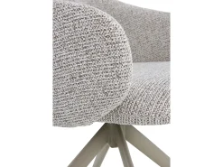 Pack de 4 sillones giratorios tapizados en chenilla color beige