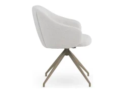 Pack de 4 sillones giratorios tapizados en chenilla color crema