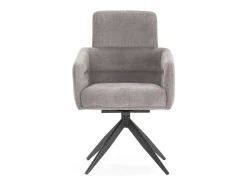 Pack de 2 sillones giratorios modelo Maggie tapizado textil gris oscuro, 93cm(alto) 58cm(a