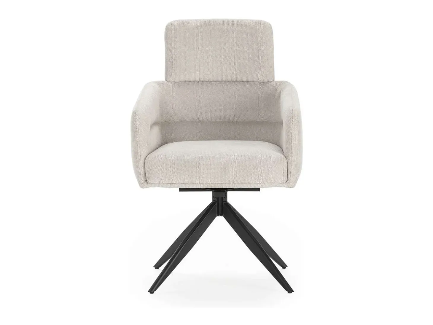 Pack de 2 sillones giratorios modelo Maggie tapizado textil gris claro, 93cm(alto) 58cm(an