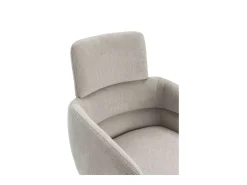 Pack de 2 sillones giratorios modelo Maggie tapizado textil gris claro, 93cm(alto) 58cm(an