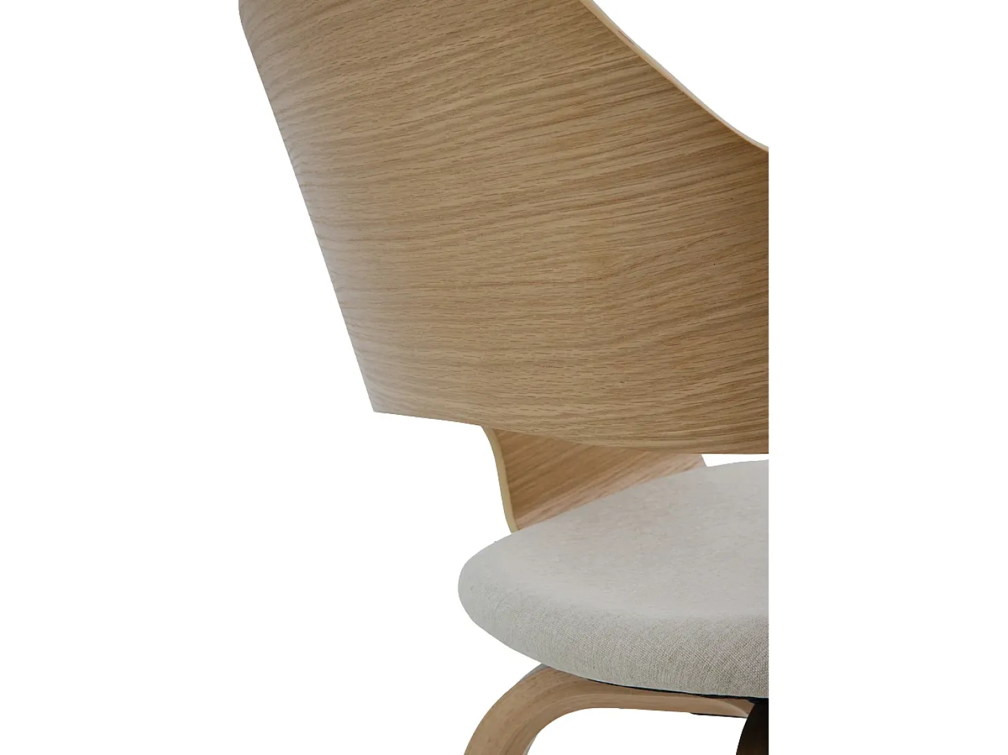 Pack de 4 sillones madera contrachapado roble asiento tapizado